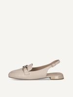 caprice sling pumps beige made of leather with trapeze heel size 39