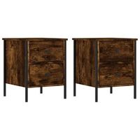 mesitas noche 2 uds madera ingenieria roble ahumado 40x42x50 cm vidaxl