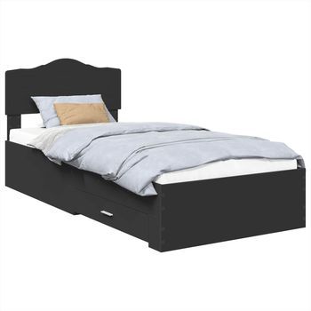 Estructura De Cama Negro 70 X 190 Cm Madera De Ingeniería Vidaxl