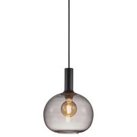 lampara de techo en metal vidrio ahumado diam25cm