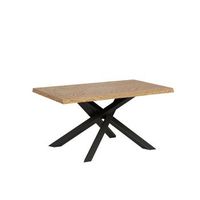 mesa extensible 90x160210 cm versalux roble descortezado patas antracita