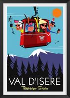 poster esqui en val disere con marco negro 40x60cm