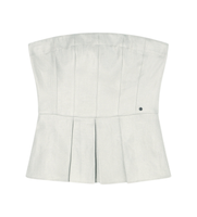 ax armani exchange para mujer xw001984af21530u6275 top acampanado con pliegues en sarga de lino beige s casual sin mangas  tirantes