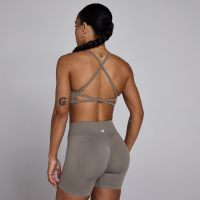 mp womens lift seamless strappy bra - dark truffle - l
