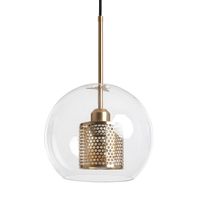 ledkia lampara colgante metal y cristal julieta dorado