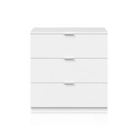 comoda de 3 cajones amplios y versatiles 77x80 cm melamina blanco