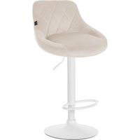 taburete de bar lazio en terciopelo tela crema 49x46x83 cm clp