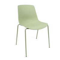 silla en polipropileno y metal - asiento de diseno ideal para comedor y cocina - 55 x 82 x 51 cm - color verde