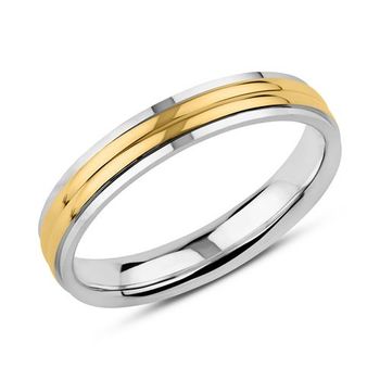 Anillo de hombre de plata 925 parcialmente dorada, grabable