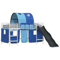 cama litera para ninos con cortinas y azul 90 x 200 cm metal vidaxl
