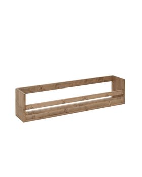 Estante zapatero de madera maciza en tono roble oscuro de 103,5x25cm