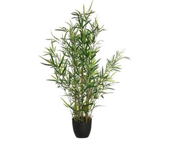 Well home - planta artificial de bambú h.90cm con maceta ideal para decoración