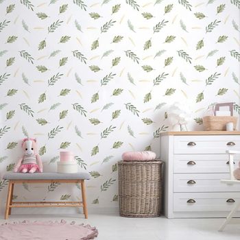 Papel pintado autoadhesivo hojas verdes 65x260cm