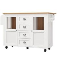isla de cocina blanca con ruedas 1379  73  925 cm mesa abatible y almacenaje