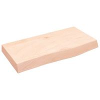 encimera de bano madera maciza sin tratar 60x30x2-6 cm