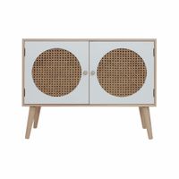 aparador marron y blanco estilo escandinavo en madera con 2 puertas