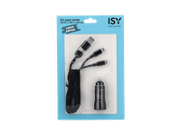 cargador coche - isy icc-5000-cc universal carga rapida usb-ac a usb-c y lightning negro