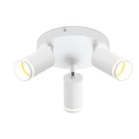 reinhard - foco de techo de metal color blanco 20 cm 3 luces gu10