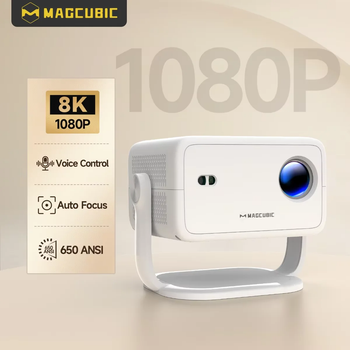 Magcúbico L018 360 °   Proyector 650ANSI 8K Android 14 Nativo 1080P con enfoque automático Keystone Wifi6 BT5.4 portátil al aire libre