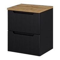 mueble bajo lavabo newport de pared con 2 cajones mdf 50x60x40 cm - negroroble