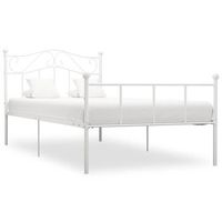 estructura de cama sin colchon metal blanca 90x200 cm vidaxl