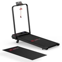 cinta de correr con pasamanos t7 con alfombrilla velocidad 1-6kmh 5 inclinacion manual negro rattantree