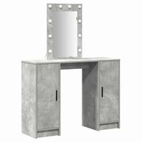 mesa tocador  mesa de maquillaje gris claro 102 x 33 x 135 cm madera de ingenieria