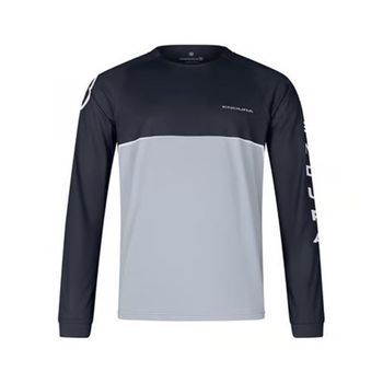 Maillot De Ciclismo Endura Core Printed Negro Azul Marino Talla Xl