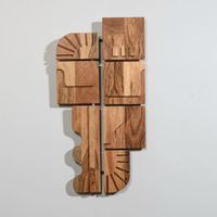 decoracion de pared geometrica de madera de acacia 30x60 cm
