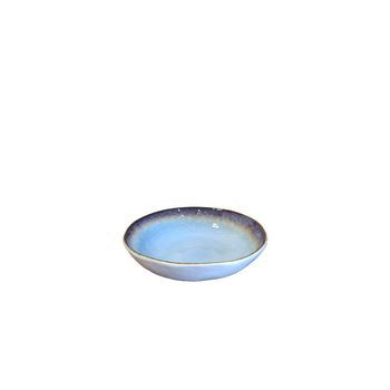 Plato hondo azul en porcelana 20x20x5cm - lote de 6