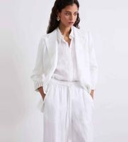 marella para mujer 2613041074200 blazer de lino puro mlssauna blanco 38 casual
