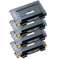 compatible multipack samsung clp-560n printer toner cartridges 4 pack -clp-510d7k