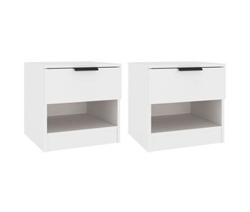 Vidaxl mesitas de noche 2 uds madera contrachapada color blanco