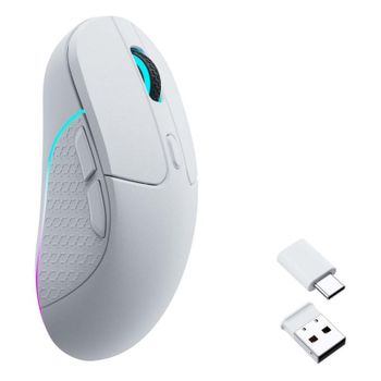 Ratón Keychron M3 Wireless Bluetooth 26000DPI Blanco RGB 5 Botones Ergonómico