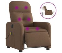 vidaxl sillon reclinable de masaje electrico tela marron