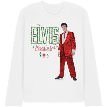 Elvis Presley Camiseta manga larga Holiday Lights para hombre