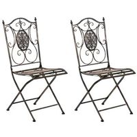 pack de 2 sillas de jardin sibell plegables metal bronce 49x42x915 cm clp