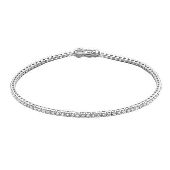 Pulsera rivière de oro blanco 14 quilates, diamantes