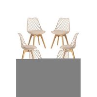 pack 6 sillas mima de polipropileno 824943 cm - beige tapioca