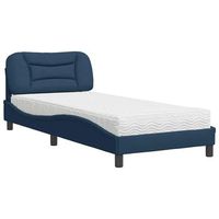 cama con colchon hvar tela azul 90x190 cm vidaxl