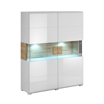 Vajillero 2 puertas con led tableros de aglomerado laminados blanco