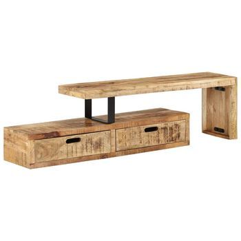 Mueble De Tv (118-200) X 30x40 Cm Madera Maciza Mango Vidaxl