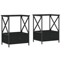 mesitas de noche 2 uds madera de ingenieria negro 50x41x65 cm vidaxl