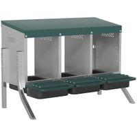 pawhut nido para gallinas nido inclinado con orificios de ventilacion 3 compartimentos nido para 3 gallinas 85 x 546 x 61 cm plata