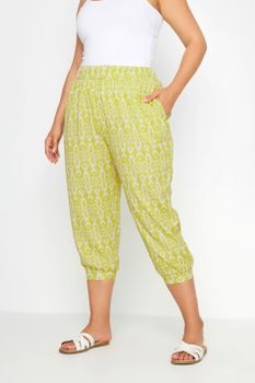 Yours Bombachos Capri De Amarillos Ikat, Mujer Curvy Y Tallas Grandes, Yours