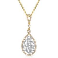 cadena de plata incl colgante con circonita blanca