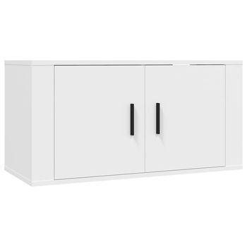 Mueble Tv De Pared | Mueble De Salón | Armario Tv Blanco 80x34,5x40 Cm