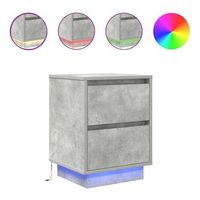 mesitas de noche con luces led 2 uds gris hormigon 38x34x50 cm vidaxl