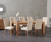 madrid 200cm solid oak dining table with claudia chairs