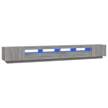 Set Muebles Tv Con Leds 3 Pzas Madera Contrachapada Gris Sonoma Vidaxl